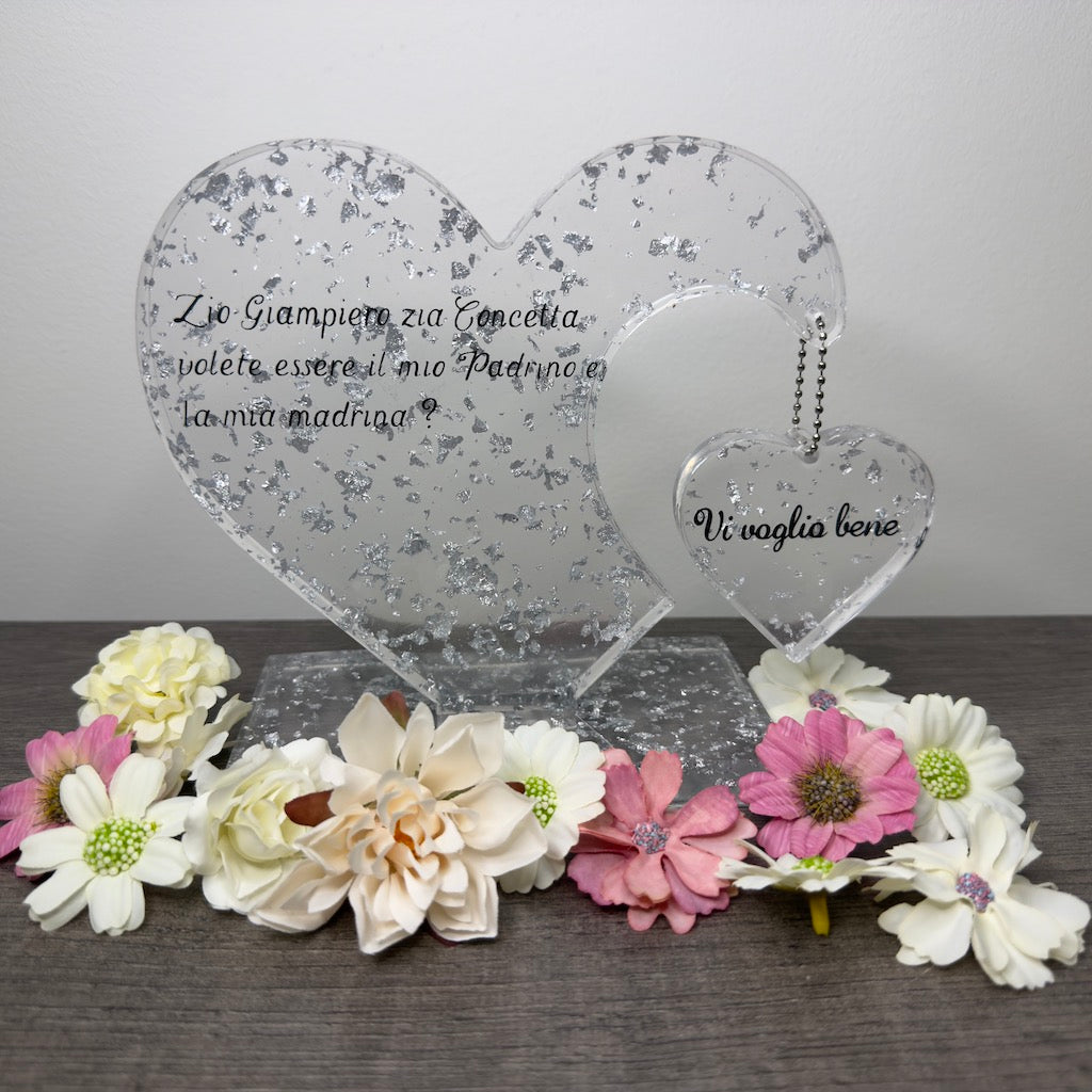 Double coeur sur socle